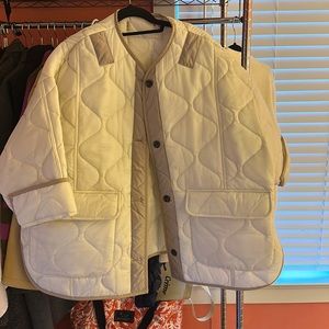 Frankie Shop Cream Quilted Jacket